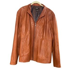 Danier Camel Colored Genuine Leather Slim Lined Jacket